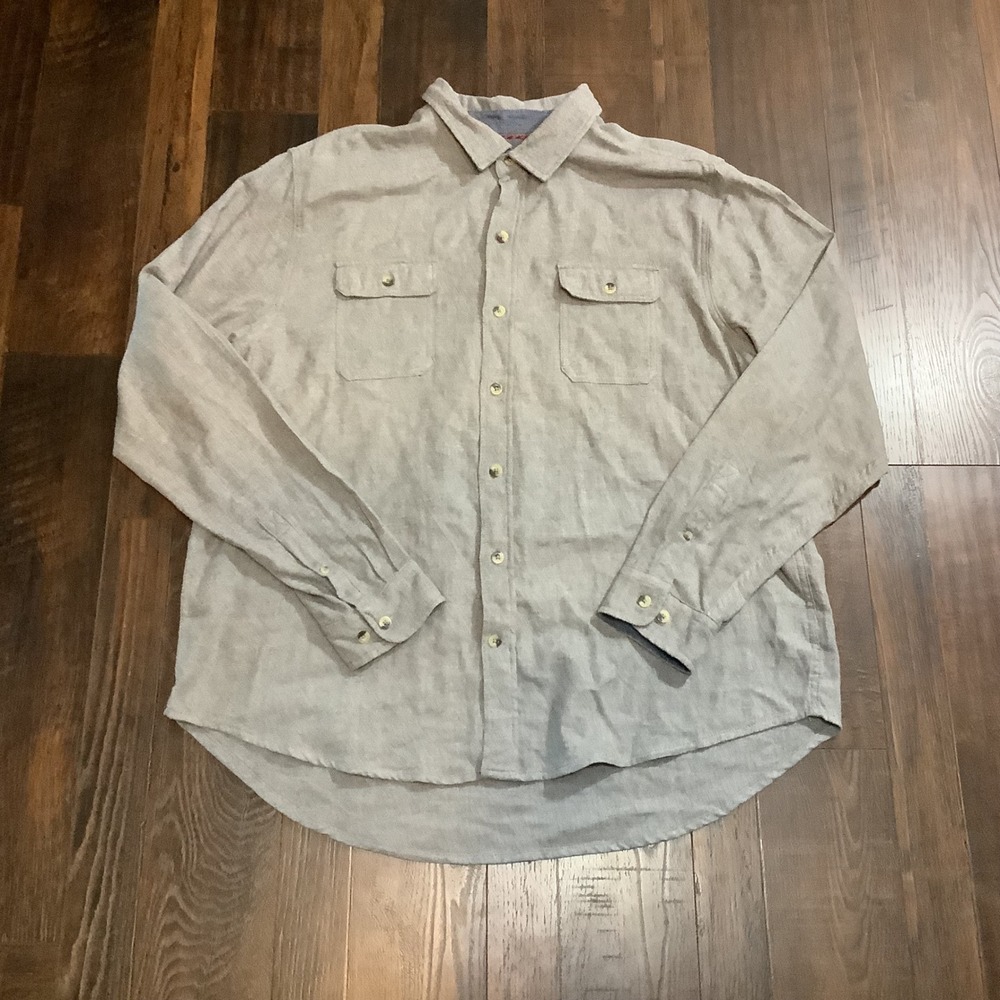 Woolrich Mens XXL Grey Cotton Flannel Long Sleeve Button Down Shirt HMT06875